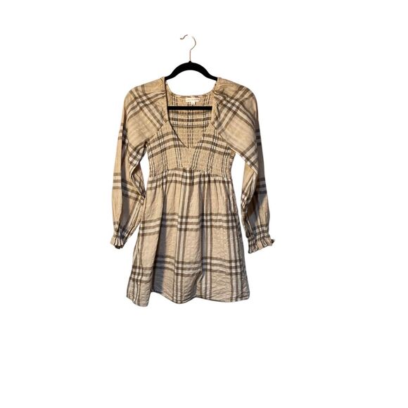 Coco & Jaimeson juniors, lurex plaid smocked dress size small - Picture 3 of 7